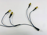 An exact reproduction of the original wiring sub-harness for the dash lights on a Porsche 911 or Porsche 912. Detail of first 4 lights.