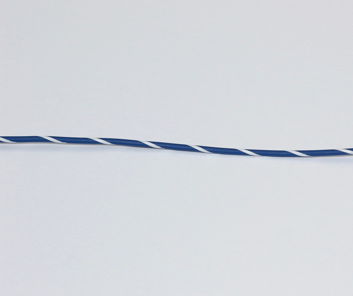 Blue with White spiral tracer for a classic Porsche wiring harness in a