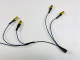 An exact reproduction of the original wiring sub-harness for the dash lights on a Porsche 911 or Porsche 912. Detail of first 4 lights. 